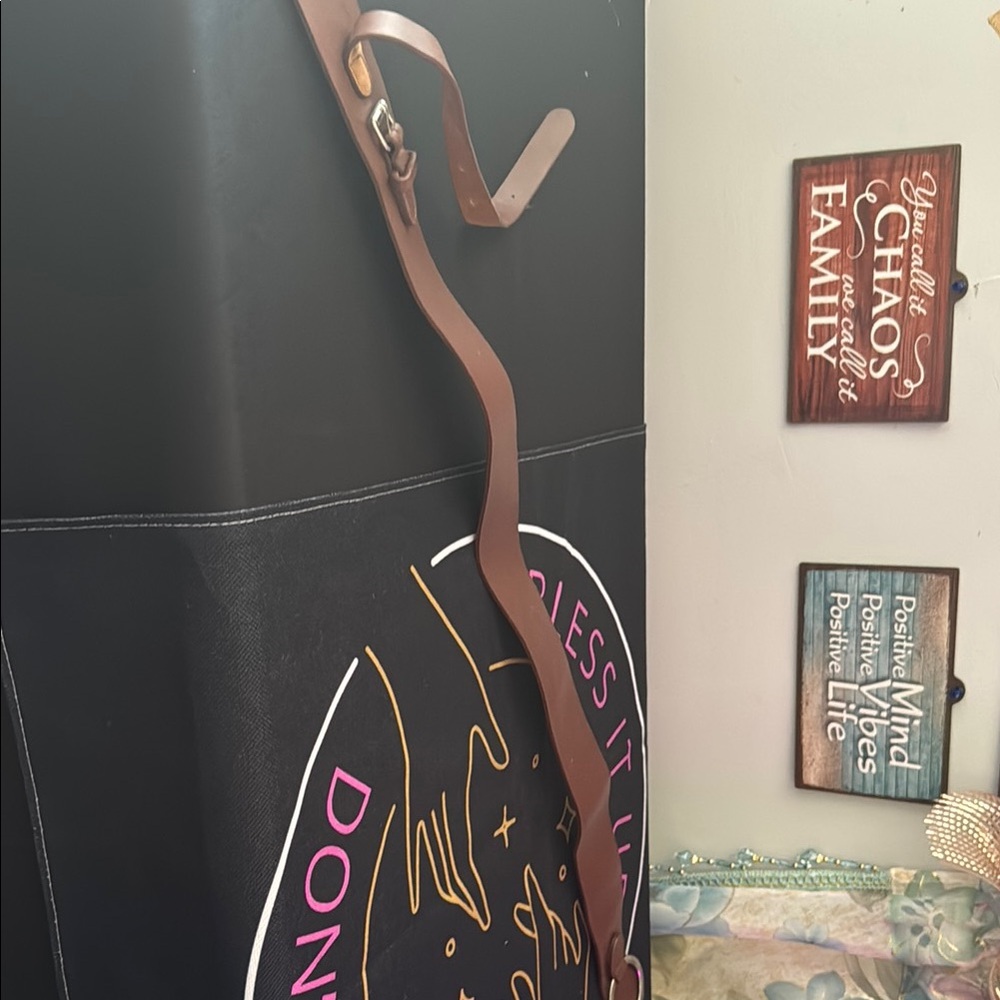 Brown Leather Wall Hanging with Inspirational Quote